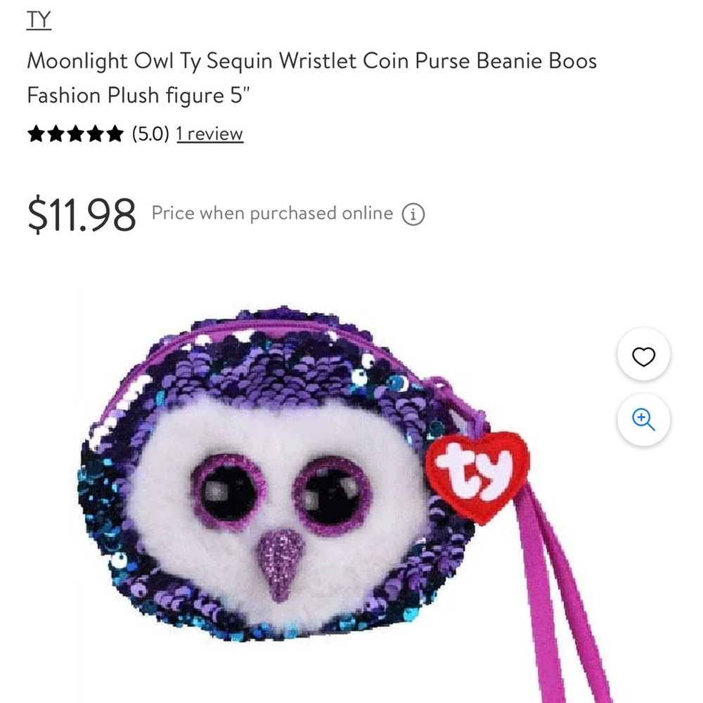 Beanie baby owl Wristlet